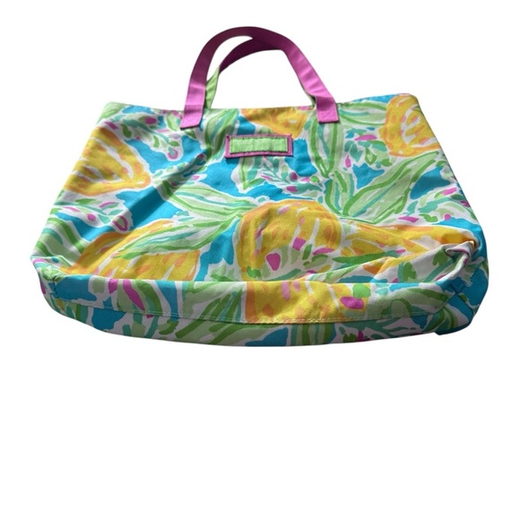 LILLY PULITZER For ESTEE LAUDER Tote Bag, Watercolor Lemons Beach Bag Purse - Picture 4 of 6